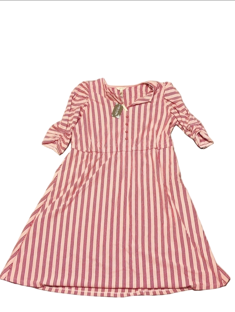 Matilda Jane Red Pink Striped Midi Dress Size XXL